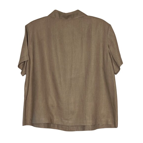 Orvis PXL (16P) Tan Linen Skirt and Button-up Shirt Set Career Comfortable Y2K - Picture 3 of 16